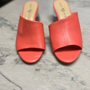 Katy Perry Womens The Landon Coral Block Heels Shoes 7 Medium (B,M) BHFO 7033